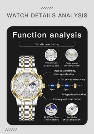 Reloj OPK Hombre Oro y Plata