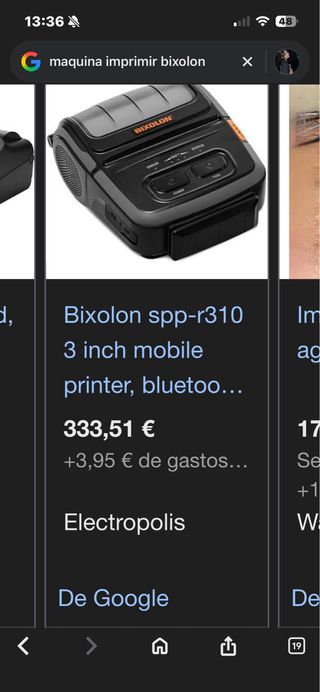 Impresora Tickets Bluetooth Bixolon