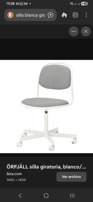 Silla de oficina giratoria Ikea ÖRFJÄLL