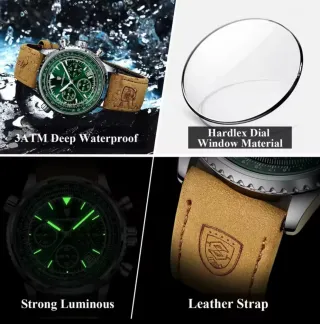 Reloj POEDAGAR Hombre Verde y Marrón