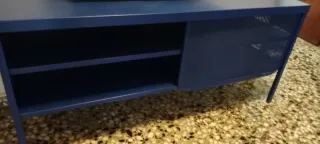 Mueble zapatero de hierro azul