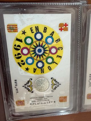 Conjunto 4 medallas plata provincias catalanas