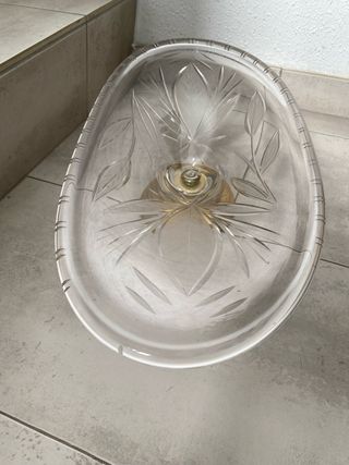 Centro de mesa vidrio y bronce dorado