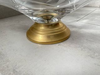 Centro de mesa vidrio y bronce dorado