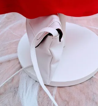 Bolso de piel auténtica. Blanco. Clutch