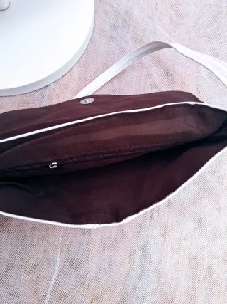 Bolso de piel auténtica. Blanco. Clutch