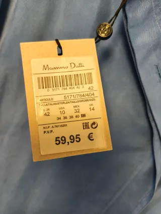 Camisa Massimo Dutti azul talla L