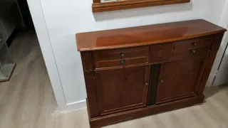 Mueble recibidor + espejo madera maciza