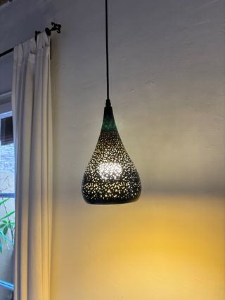 Lámpara colgante cristal y metal