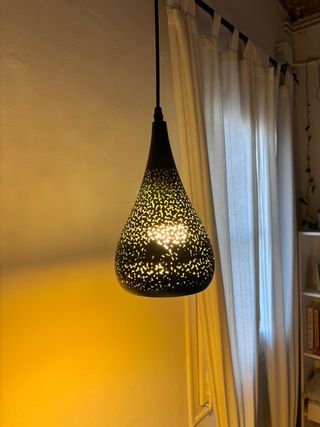 Lámpara colgante cristal y metal