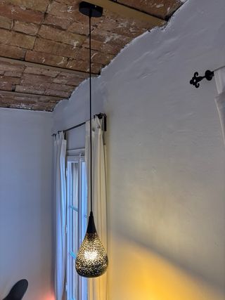 Lámpara colgante cristal y metal