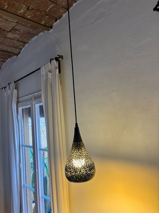 Lámpara colgante cristal y metal