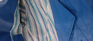 Cazadora Piel Vintage Azul