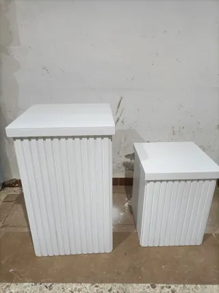 Mesa cubo blanca madera