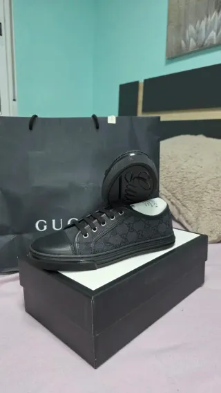 Zapatos Gucci Mujer Talla 38 Negro Estampado