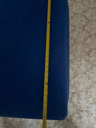 Puff baúl / arcón azul y marrón