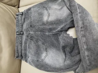 Jeans a gamba larga denim grigio ragazza taglia S