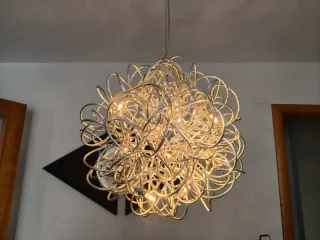 Lámpara de techo diseño metal plateado