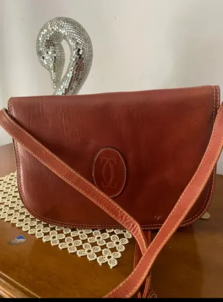 Bolso Cartier Piel Vintage Rojo