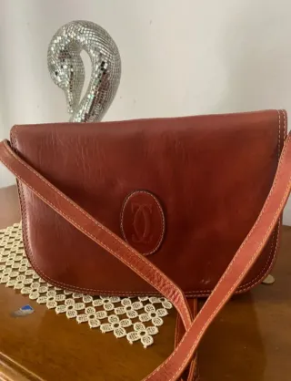 Bolso Cartier Piel Vintage Rojo
