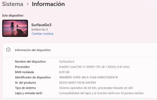 Pack Surface Go 3 i3 | 8GB RAM | 256GB SSD | LTE