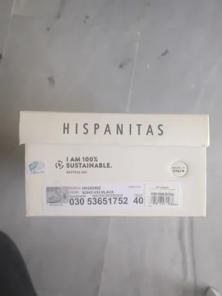 Sandalias Hispanitas tacón corto negros.
