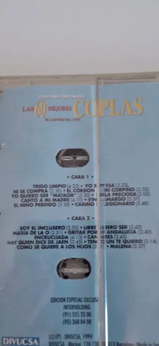 3 cintas de cassette "Las mejores 60 coplas"