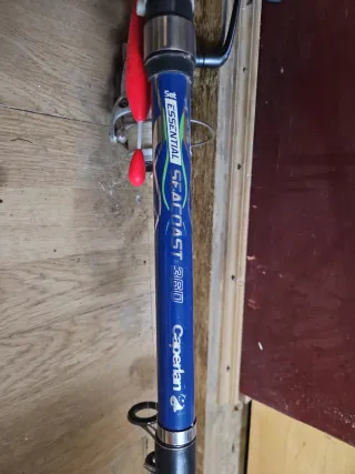 Lote 5 cañas de pesca con carretes