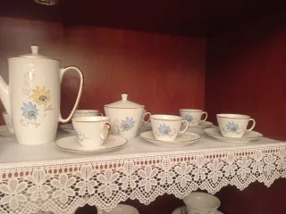 Juego de café porcelana floral