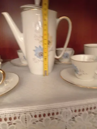 Juego de café porcelana floral