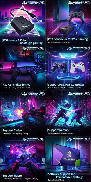 Brook Wingman FGC Retro Adaptador Mando PS1/PS2 a