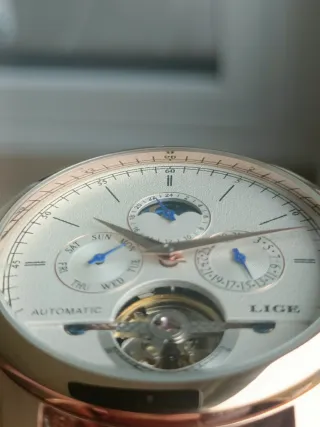 Reloj Lige Automático Dorado y Marrón