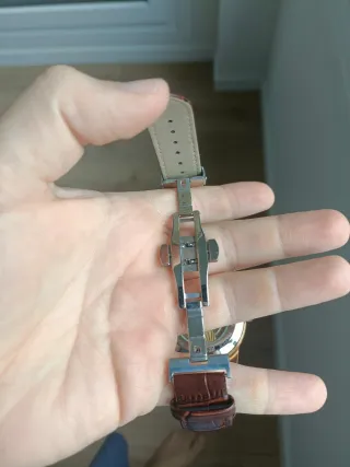 Reloj Lige Automático Dorado y Marrón