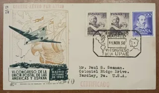 Sobre Primer Día 1950 VI Congreso UPAE Madrid