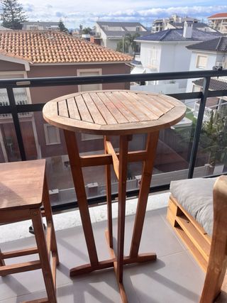 Mesa y 2 Sillas Exterior Madera