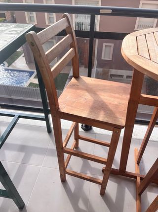 Mesa y 2 Sillas Exterior Madera