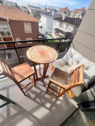 Mesa y 2 Sillas Exterior Madera