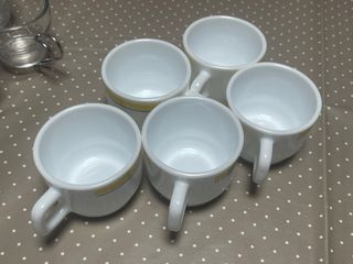 Conjunto dos Tazas y Platillo Cerámica. 10 tazas
