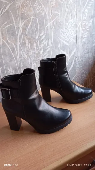 Botines de tacón negros mujer