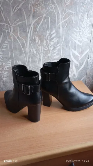 Botines de tacón negros mujer