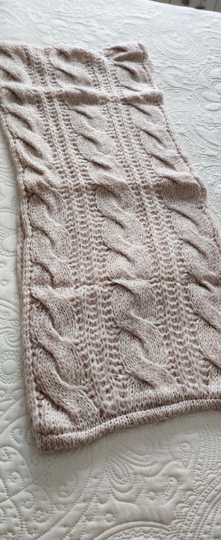 Bufanda maxi cuello lana beige para chica.