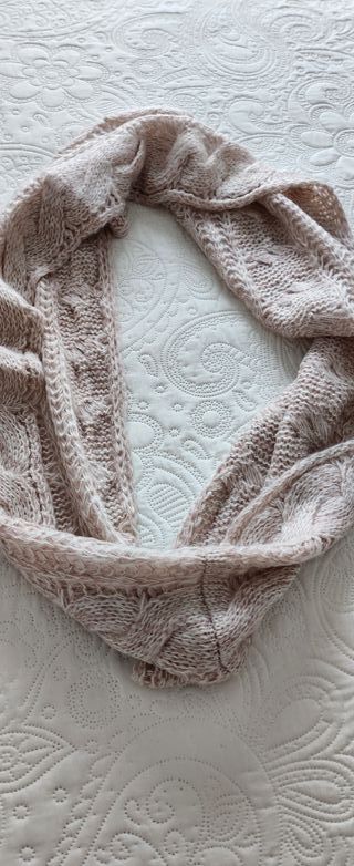 Bufanda maxi cuello lana beige para chica.