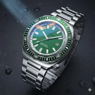 Reloj Paazomu Hombre Verde y Plateado