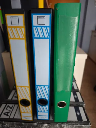 Pack 3 archivadores plastificados colores