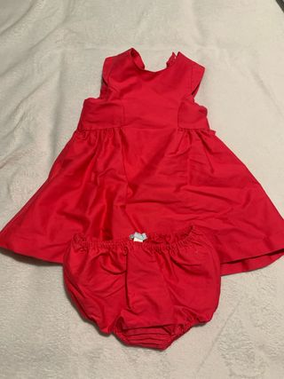 Vestido y braguita rosa fucsia niña