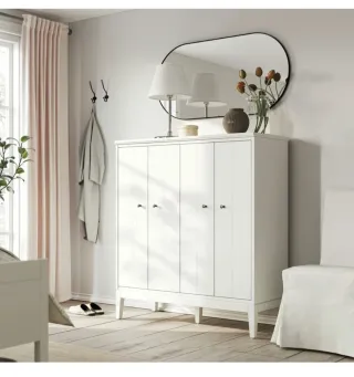 Armario IDANÄ blanco puertas plegables
