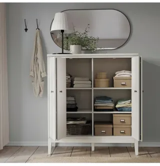 Armario IDANÄ blanco puertas plegables