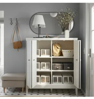 Armario IDANÄ blanco puertas plegables
