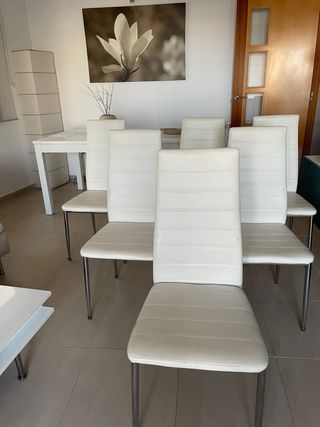 Juego de 6 Sillas Comedor Blancas 17,9 € cada una