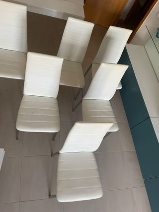Juego de 6 Sillas Comedor Blancas 17,9 € cada una